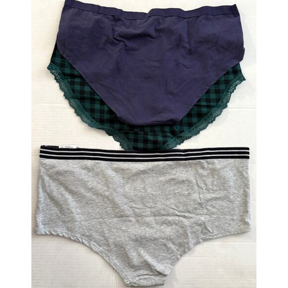 Jenni Intimates Lot 3pcs Hipster Boyshort Cotton Panties Multi - Plus XXL 2X - Picture 5 of 7